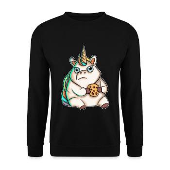 Biscuit licorne - Sweat-shirt Unisexe - noir - Devant - Alina (178cm) & Michal (187cm)