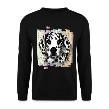 Dalmatiner - Unisex Pullover - Schwarz - Vorne - Alina (178cm) & Michal (187cm)