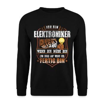 Elektroniker Elektriker Elektroinstallateur - Unisex Pullover - Schwarz - Vorne - Alina (178cm) & Michal (187cm)