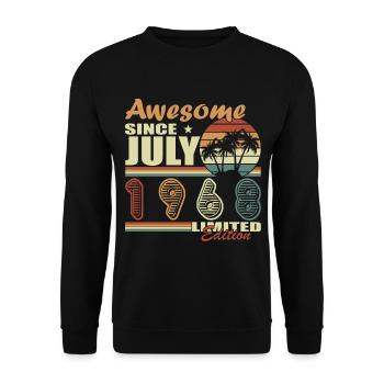 1968 | July 1968 Birthday Perfectly aged - Unisex Sweatshirt - black - Front - Alina (178cm) & Michal (187cm)