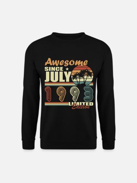 30. Geburtstag 30 Jahre Juli 1993 - Unisex Pullover - Schwarz