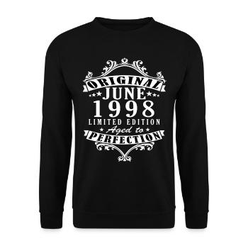 Juin 1998 | Né en 1998 | né en juin - Sweat-shirt Unisexe - noir - Devant - Alina (178cm) & Michal (187cm)