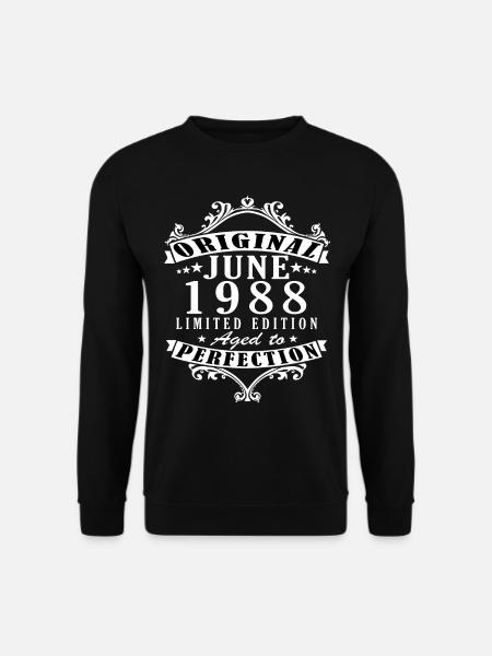 Geboren Juni 1988 Geburtstagsgeschenk 1988. - Unisex Pullover - Schwarz
