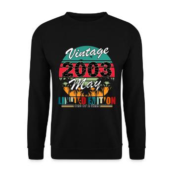 Mai 2003 20 ans Anniversaire Vintage Idée cadeau - Sweat-shirt Unisexe - noir - Devant - Alina (178cm) & Michal (187cm)