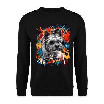 Yorkshire Terrier - Unisex Pullover - Schwarz - Vorne - Alina (178cm) & Michal (187cm)