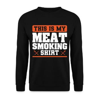 Grilling Papa Grillmeister Steak Bratwurst - Unisex Sweatshirt - black - Front - Alina (178cm) & Michal (187cm)