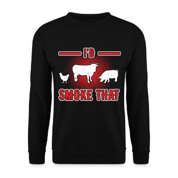 BBQ Smoker Smoke Grilling Griller Grill Gift - Unisex Sweatshirt - black - Front - Alina (178cm) & Michal (187cm)