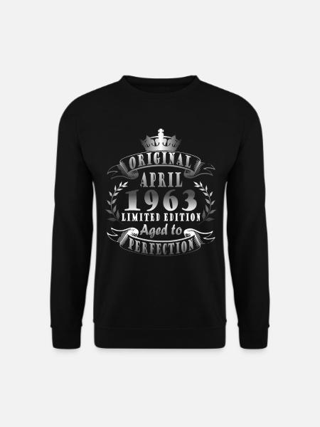 60. Geburtstag Jahrgang April 1963 Made in 1963 - Unisex Pullover - Schwarz
