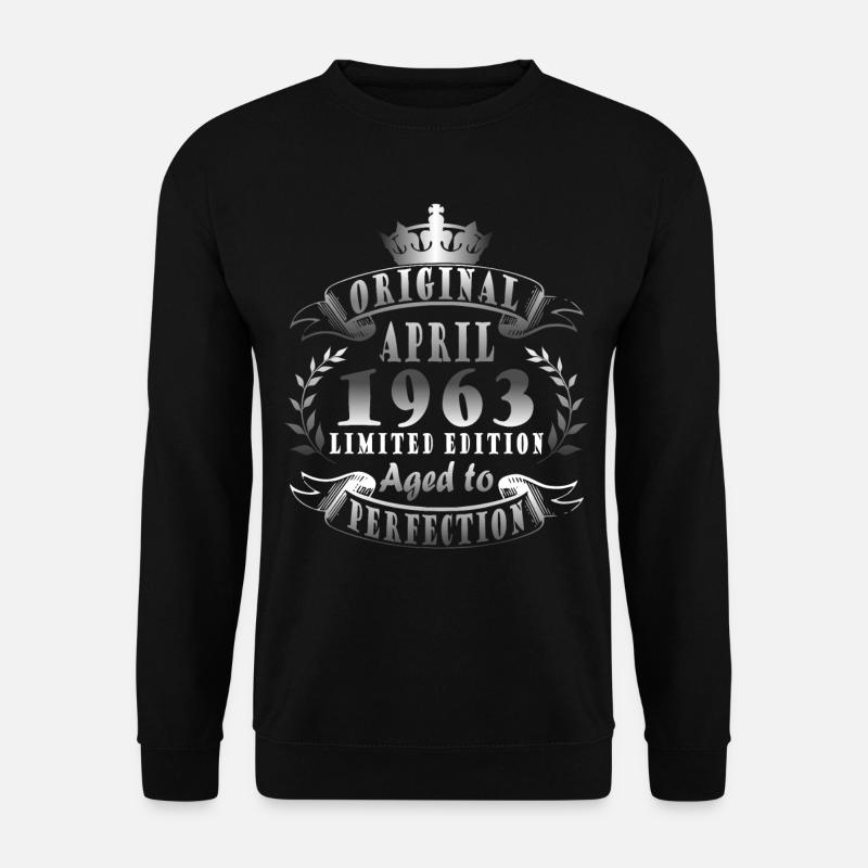 60. Geburtstag Jahrgang April 1963 Made in 1963 - Unisex Pullover - Schwarz