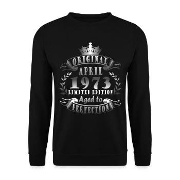50e anniversaire Homme April Né en 1973 Original - Sweat-shirt Unisexe - noir - Devant - Alina (178cm) & Michal (187cm)