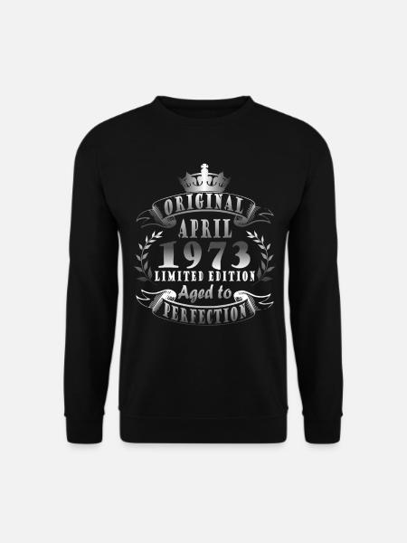 50th Birthday Man April Born 1973 Original - Unisex Sweatshirt - black