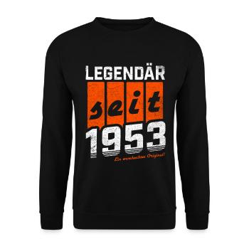 LEGENDÄR SEIT 1953 WASCHECHTES ORIGINAL GEBURTSTAG - Unisex Pullover - Schwarz - Vorne - Alina (178cm) & Michal (187cm)