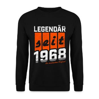 LEGENDÄR SEIT 1968 WASCHECHTES ORIGINAL GEBURTSTAG - Unisex Pullover - Schwarz - Vorne - Alina (178cm) & Michal (187cm)