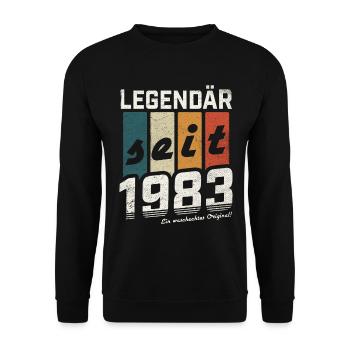 LEGENDÄR SEIT 1983 WASCHECHTES ORIGINAL GEBURTSTAG - Unisex Pullover - Schwarz - Vorne - Alina (178cm) & Michal (187cm)