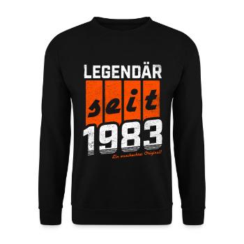 LEGENDÄR SEIT 1983 WASCHECHTES ORIGINAL GEBURTSTAG - Unisex Pullover - Schwarz - Vorne - Alina (178cm) & Michal (187cm)