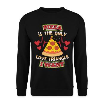 Lustige Pizza Valentinstag, verliebt, Pizza-Spruch - Unisex Pullover - Schwarz - Vorne - Alina (178cm) & Michal (187cm)