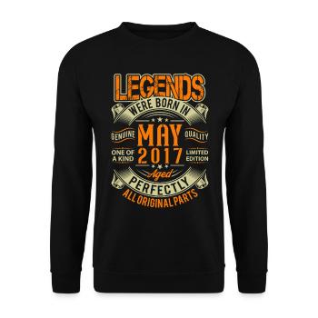 2017 Mai Geburtstag Legende - Unisex Pullover - Schwarz - Vorne - Alina (178cm) & Michal (187cm)
