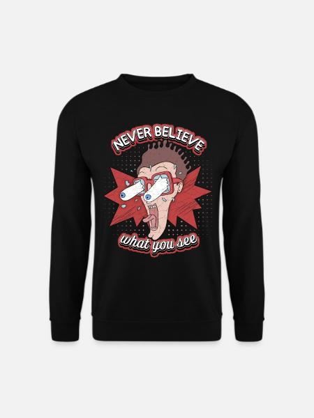 Comic, Comic-Strips, Crazy Man, lustiger Spruch - Unisex Pullover - Schwarz