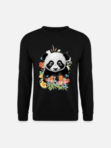 Panda - Unisex Pullover - Schwarz