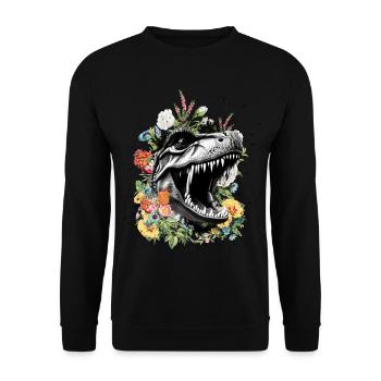 T Rex - Unisex Pullover - Schwarz - Vorne - Alina (178cm) & Michal (187cm)