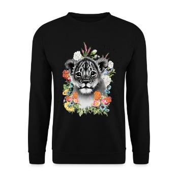Fleurs de lion - Sweat-shirt Unisexe - noir - Devant - Alina (178cm) & Michal (187cm)