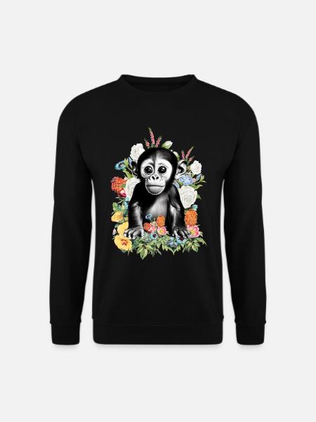 Fleurs de singe - Sweat-shirt Unisexe - noir