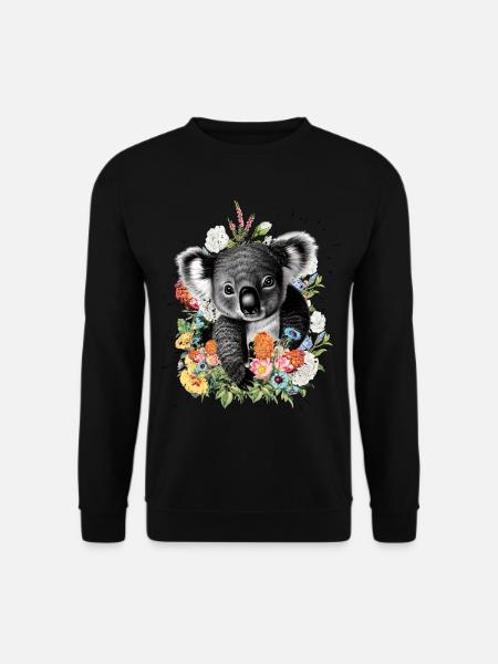 Fleurs de koala - Sweat-shirt Unisexe - noir