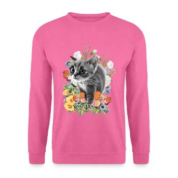 Fleurs de chat - Sweat-shirt Unisexe - rose - Devant