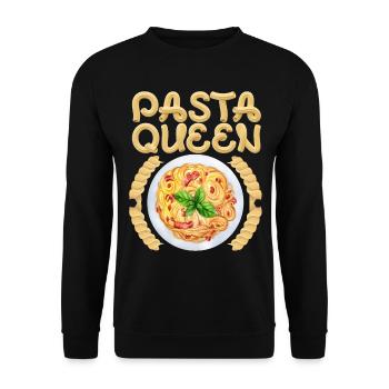 Noodles, spaghetti noodles, homemade pasta saying - Unisex Sweatshirt - black - Front - Alina (178cm) & Michal (187cm)