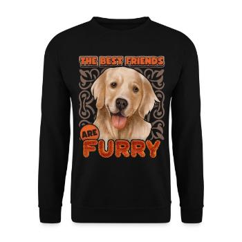 Goldener Retriever, Golden-Retriever Hund Spruch - Unisex Pullover - Schwarz - Vorne - Alina (178cm) & Michal (187cm)