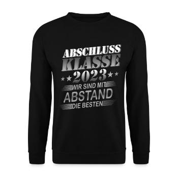 Schule Abschluss Abschlussklasse Geschenk - Unisex Pullover - Schwarz - Vorne - Alina (178cm) & Michal (187cm)