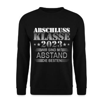 Abschlussklasse Abschluss Schule - Unisex Pullover - Schwarz - Vorne - Alina (178cm) & Michal (187cm)