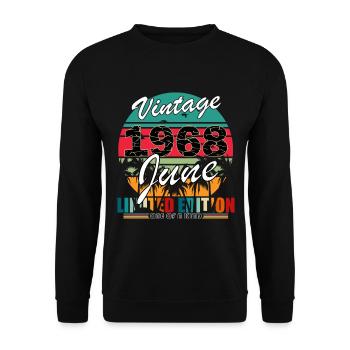 1968 Juni Limitierte Edition - Unisex Pullover - Schwarz - Vorne - Alina (178cm) & Michal (187cm)