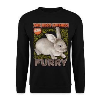 Kaninchen, Hase, vintage Aquarell, lustiger Spruch - Unisex Pullover - Schwarz - Vorne - Alina (178cm) & Michal (187cm)
