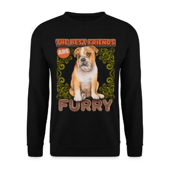 Bouledogue anglais, chien, drôle de bouledogue anglais - Sweat-shirt Unisexe - noir - Devant - Alina (178cm) & Michal (187cm)