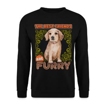 Vintage Cocker Spaniel Welpe, Hund, Spruch - Unisex Pullover - Schwarz - Vorne - Alina (178cm) & Michal (187cm)