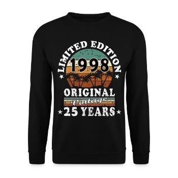 Born 1998 - 25th birthday - Unisex Sweatshirt - black - Front - Alina (178cm) & Michal (187cm)