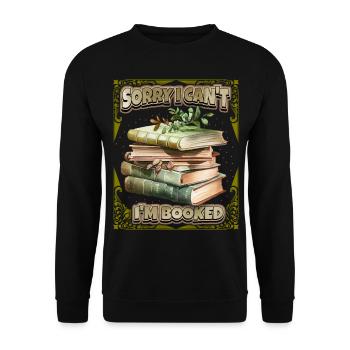 Books, funny saying for bookworm bookworm bookworm - Unisex Sweatshirt - black - Front - Alina (178cm) & Michal (187cm)