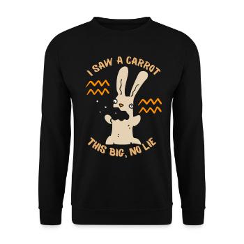 Lustiger Hase Comic Witz - Unisex Pullover - Schwarz - Vorne - Alina (178cm) & Michal (187cm)