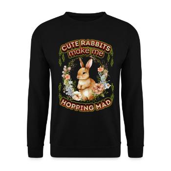 Lapin lapin drôle dicton dans le style vintage - Sweat-shirt Unisexe - noir - Devant - Alina (178cm) & Michal (187cm)