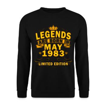 Mai 1983 Geburtstag Mai 1983 Original Mai Geschenk - Unisex Pullover - Schwarz - Vorne - Alina (178cm) & Michal (187cm)