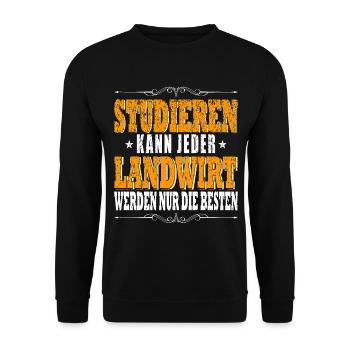 Studieren kann jeder Landwirt nur die besten - Unisex Pullover - Schwarz - Vorne - Alina (178cm) & Michal (187cm)