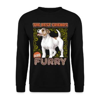 Jack-Russell chien terrier vintage drôle de dicton - Sweat-shirt Unisexe - noir - Devant - Alina (178cm) & Michal (187cm)