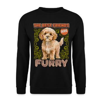 Cavapoo Puppy, Vintage, Illustration de chien, Dire - Sweat-shirt Unisexe - noir - Devant - Alina (178cm) & Michal (187cm)