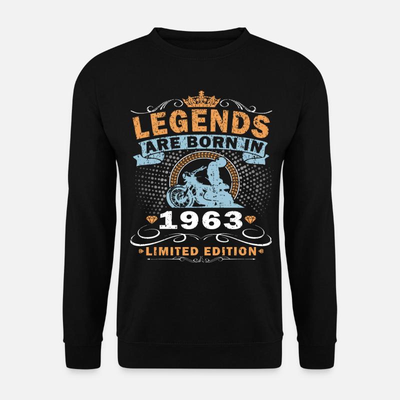 Vintage Motorrad 1963 60 Jahre Jubiläum - Unisex Pullover - Schwarz