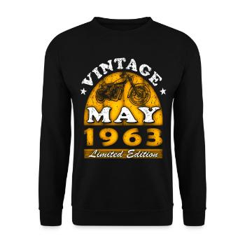 Moto moto Né en mai 1963 - Sweat-shirt Unisexe - noir - Devant - Alina (178cm) & Michal (187cm)