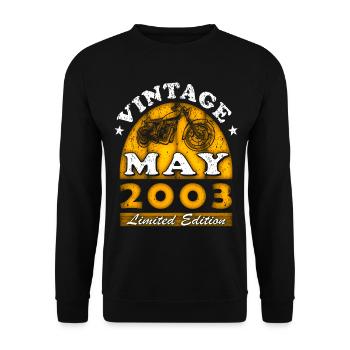 Motard motard né en mai 2003 - Sweat-shirt Unisexe - noir - Devant - Alina (178cm) & Michal (187cm)