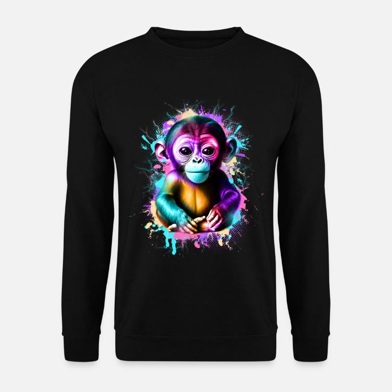 Affe Bunt - Unisex Pullover - Schwarz