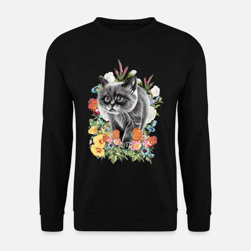 Fleurs de chat - Sweat-shirt Unisexe - noir