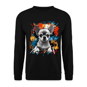 Chihuahua - Unisex Sweatshirt - black - Front - Alina (178cm) & Michal (187cm)